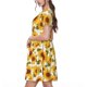 thumbnail image 2 of Balery Modern Elegant Sunflower Vestidos sueltos de manga corta para mujer, vestidos de verano 2025, vestidos casuales de corte A con vuelo., 2 of 6
