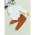 thumbnail image 4 of Bagilaanoe 2pcs Newborn Baby Boy Long Pants Set Ribbed Long Sleeve Romper Tops + Leggings 3M 6M 12M 18M 24M Infant Casual Outfits, 4 of 9