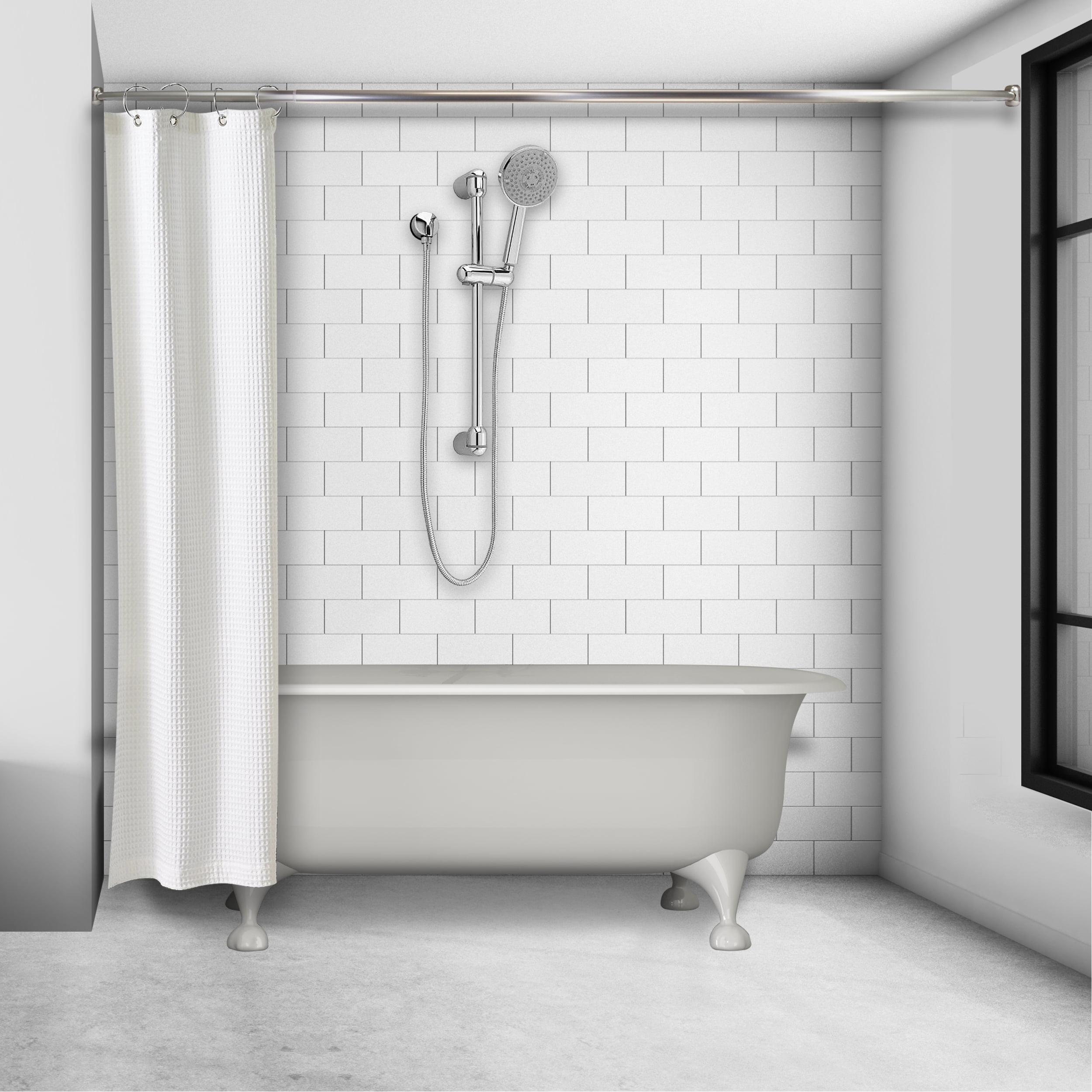 1" Shower Curtain Rod 41"-72"- Satin Nickel