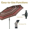 thumbnail image 3 of Sunnydaze Outdoor Aluminum Patio Umbrella with Solar LED Lights, Tilt, and Crank - 9' - Awning Stripe, 3 of 9