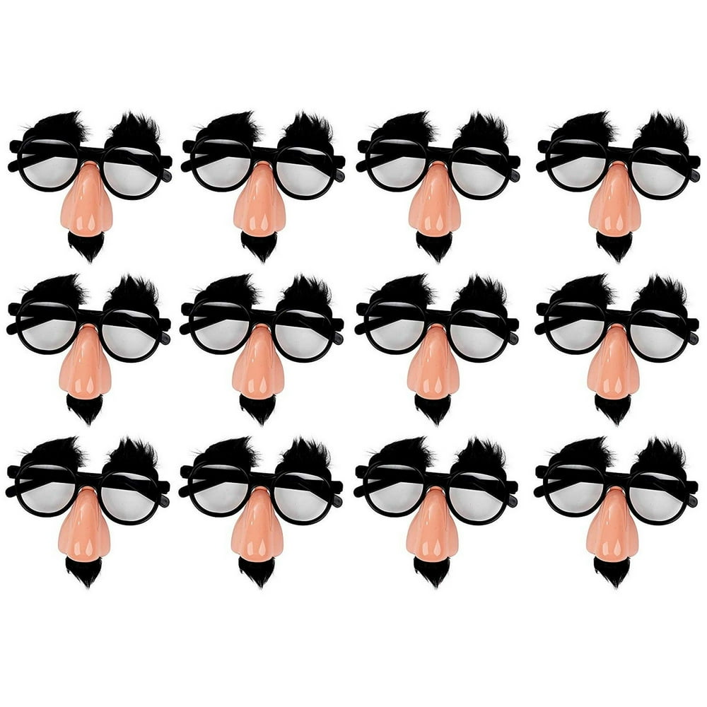 Disguise Glasses with Funny Nose 12Pack Funny Glasses with Eyebrows and Mustache, Perfect