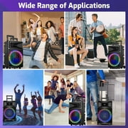 Seenda Karaoke Machine with 2 Wireless Microphones, Bluetooth Speaker, and Portable PA System – Includes FM Radio and 12 Woofer for Party