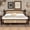 Espresso + Pine + King, variant on King Pine wooden Bed with Rattan Headboard and Footboard, with Central Enhanced Bed Platform ,Espresso
