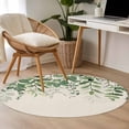 thumbnail image 4 of Round Area Rug 3 Ft, Green Leaves Washable Non-Slip Circle Carpet for Living Room/Bedroom, Summer Botanical Low-Profile Small Floor Mats Collection Rugs for Indoor, 4 of 8