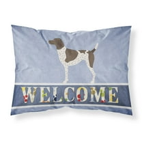 German Shorthaired Pointer Welcome Fabric Standard Pillowcase Blue