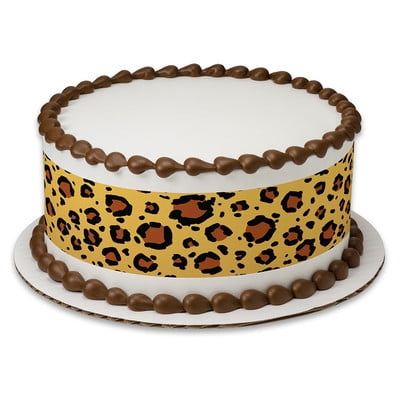 Safari Leopard Print Edible Frosting Image Cake Border Strips Safari Leopard Print Edible Frosting Image Cake Border Strips