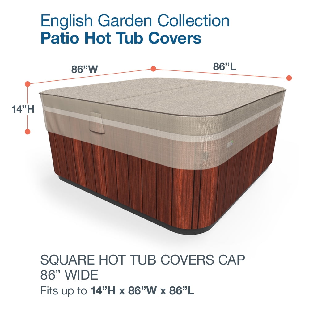 Budge Medium Brown / Beige Patio Square Hot Tub Cover, English Garden