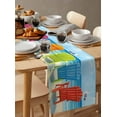 thumbnail image 6 of Summer Beach Table Runner 36 Inches, Retro Blue Green Coast Waves Oil Painting Bed Runner Dresser Scarves Tabletop for Indoor Outdoor Parties/Ceremony/Banquet, 13"x 36", 6 of 8