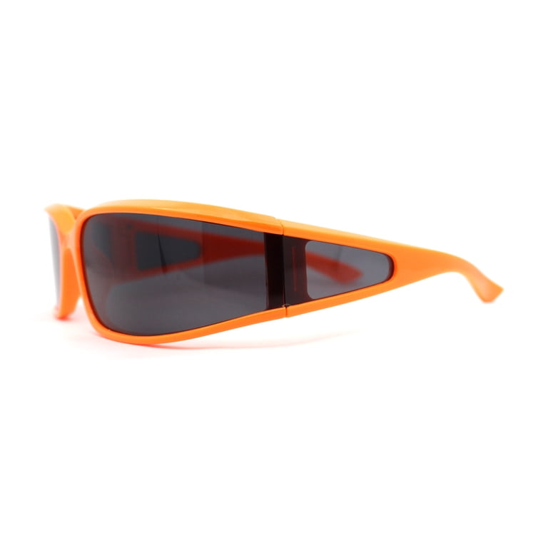 Polarized Unique Curved Side Visor Lens Narrow Rectangle 