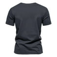 thumbnail image 5 of Men's Henley Shirt Short Sleeve Cotton Summer Button T-Shirt Casual Solid Color Henley Shirt Cotton Top, 5 of 9