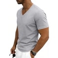 thumbnail image 3 of LRGSHF V Neck T-Shirts for Men Short Sleeve Casual Basic Tops Summer Soft Pullover Tops Breathable Lightweight Athletic Gym Regular Fit Undershirts, 3 of 4