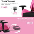 thumbnail image 5 of Gaming Chair - Pink Ergonomic Gaming Chair with Footrest for Women Racing Esports Computer Chair High-Back Massage Leather Recliner Rolling Swivel Chair (Pink), 5 of 7