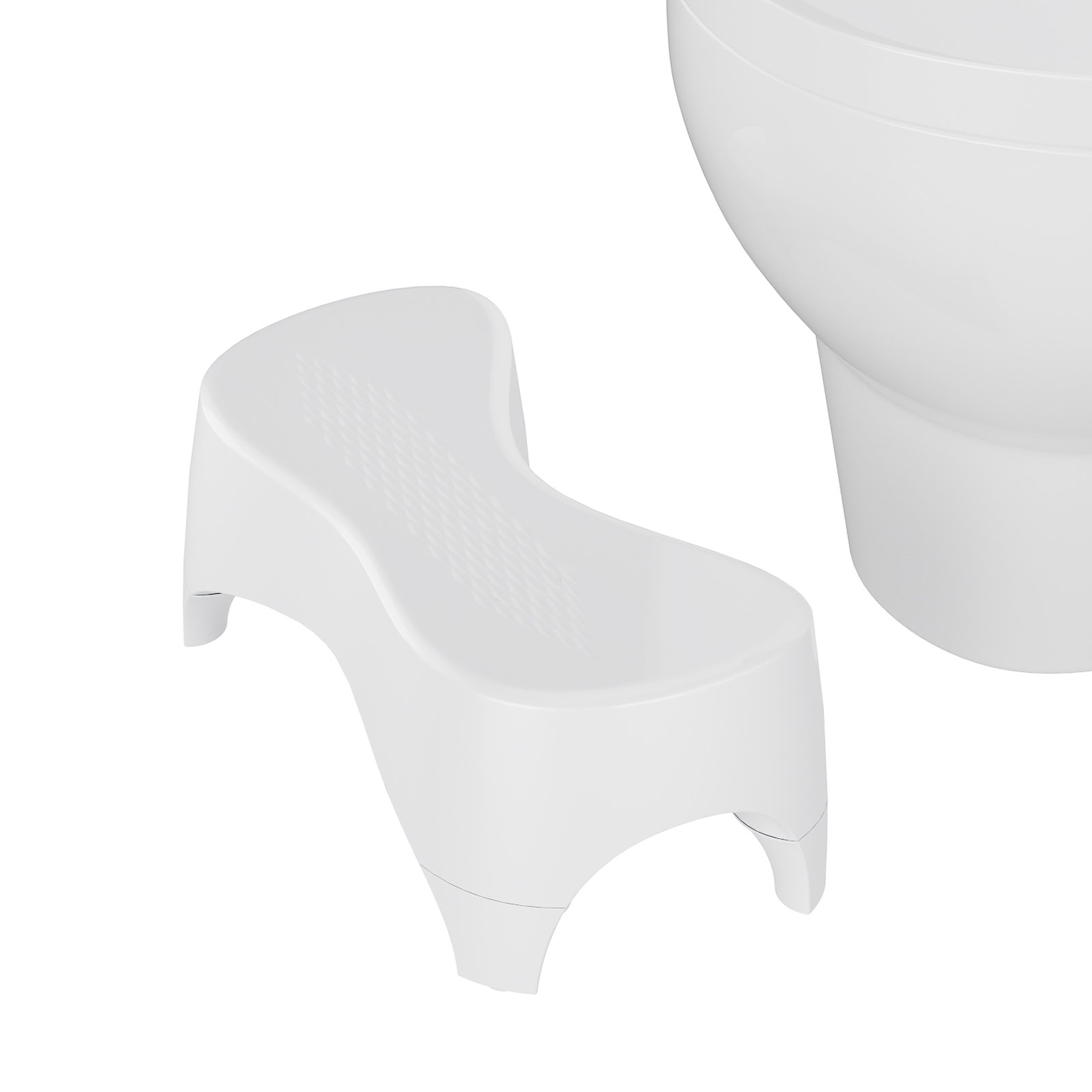 7" Toilet Stool for Bathroom,Ergonomic Potty Squat Stool for Adults,Step Stool with Non-Slip Stable Squatting Positioner - Fits All Standard Toilets, White