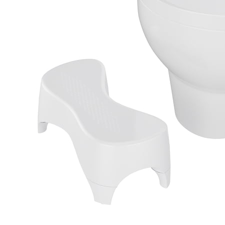 7" Toilet Stool for Bathroom,Ergonomic Potty Squat Stool for Adults,Step Stool with Non-Slip Stable Squatting Positioner - Fits All Standard Toilets, White
