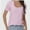 pinkstripe, variant on Womens Summer Tops Casual Square Neck Short Sleeve T Shirts