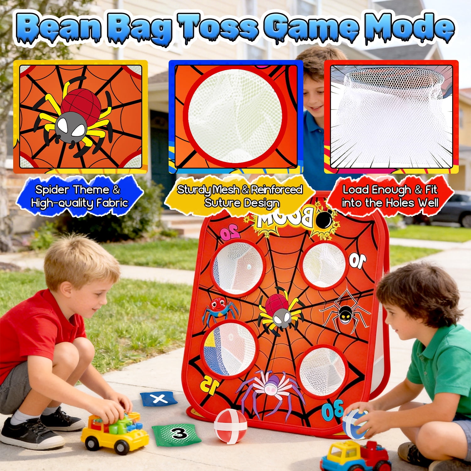 Caunedy 5 in 1 Bean Bag Toss Game Set,Family Party Supplies for Kids,Fun Outdoor Games Toys Gifts for Kids Age 3-10