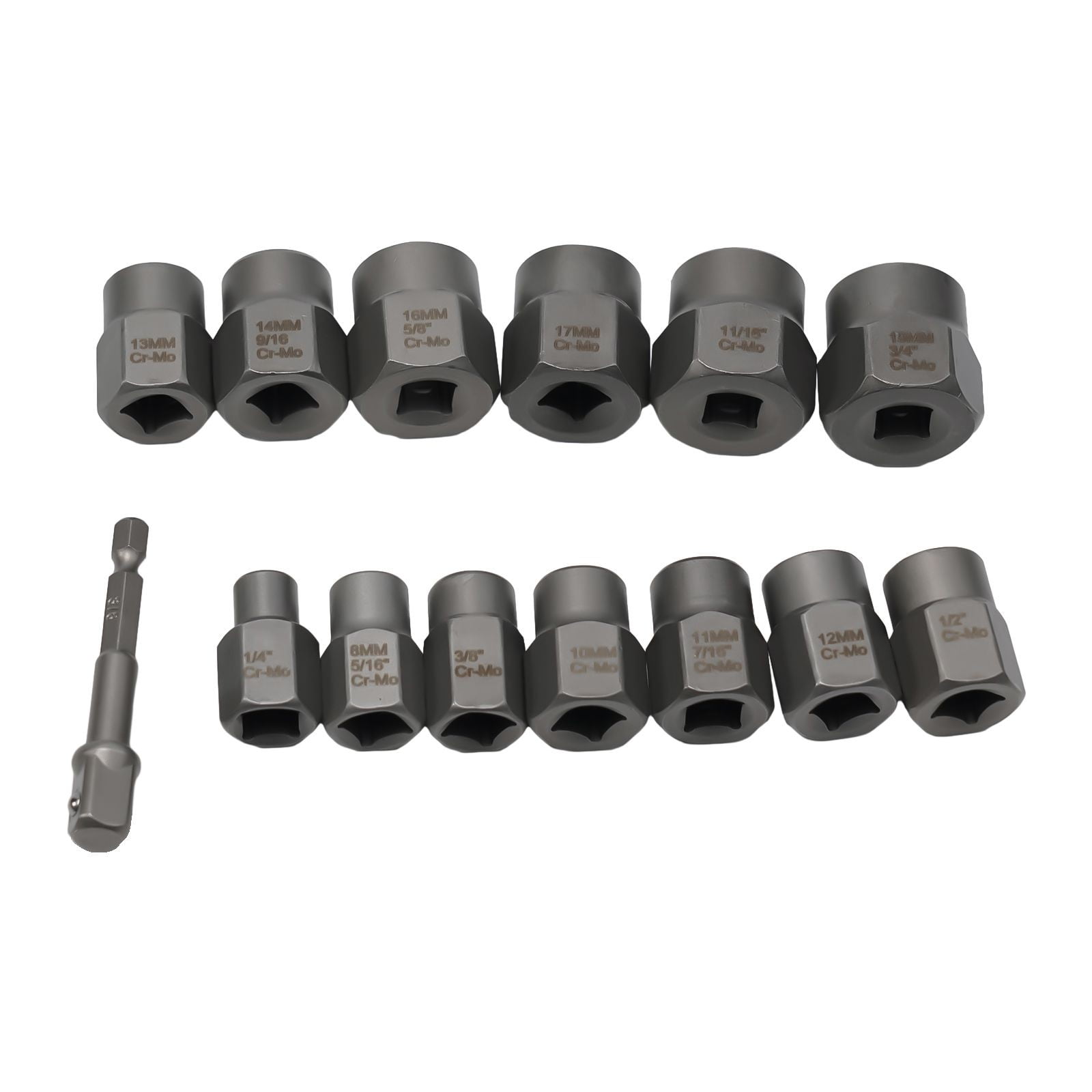 Impact Bolt & Nut Remover Set,13+1 Pieces Bolt Extractor Tool Set with Solid Storage Case,Extraction Socket Set for Removing Damaged,Frozen,Rusted,Rounded-Off Bolts,Nuts and Screws