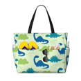thumbnail image 1 of Disketp Cute Dinosaur Blue Green Bolsa de Playa de Gran Capacidad, Bolso Impermeable y a Prueba de Arena para Mujer, Ideal para Playa, Piscina y Natación, 1 of 7