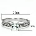 thumbnail image 2 of TS081 - Rhodium 925 Sterling Silver Ring with AAA Grade CZ  in Clear, 2 of 5