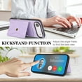 thumbnail image 3 of Detachable Magnetic Phone Cases Compatible with iPhone Air, Case with Card Holder, Compatible with Magsafe, Classic PU Leather Kickstand Wallet Phone Cover for iPhone Air, Purple, 3 of 8