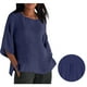 thumbnail image 2 of Vestidos Casuales Para Mujer, Blusas De Mujer De Moda Camiseta de lino con cuello y botones para mujer, informal, de manga larga, para el hogar, 2 of 9