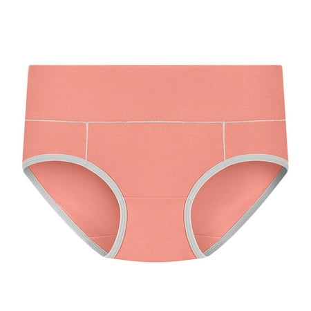 

CAICJ98 Underwear Women Womens Underwear Soft Cotton High Waist Breathable Solid Color Briefs Panties for Women Orange 5XL