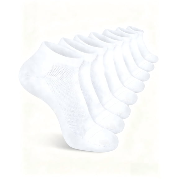 DOVACKA Men's Low Cut No Show Ankle Socks, Cotton Non-Slip with Arch Support & Breathable Mesh, Size 9-12/13-15 for Sneakers