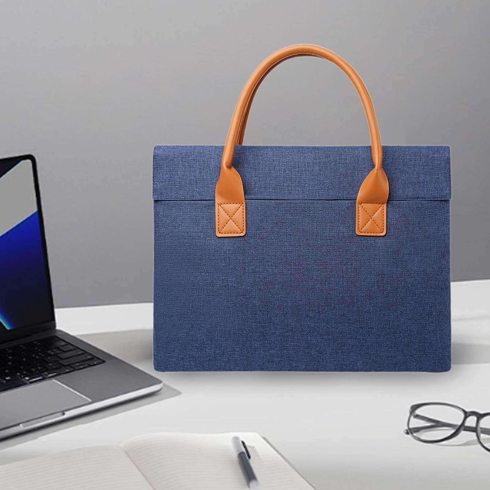 Wxqbjtam Briefcase for Men Women Business Wear Resistant Lightweight Stylish Oxford Cloth 43x31x4 cm Blue