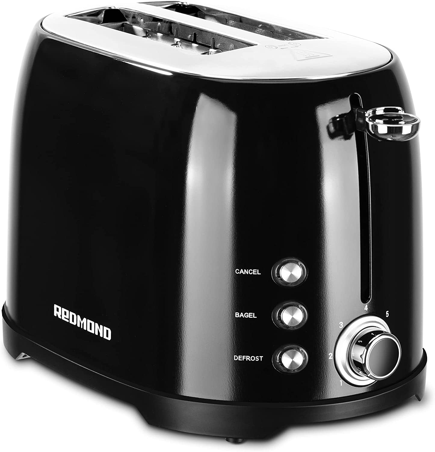 REDMOND 2 Slice Toaster Retro Stainless Steel with Bagel Function, 800W