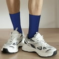 thumbnail image 6 of Vsdgher Navy Blue Crew Socks for Men & Women, Breathable Casual Athletic Ankle Socks, 6 of 6