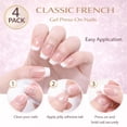 thumbnail image 4 of Press On Nails Short Square French Nude – Solid Color Fake Nails, 4 Boxes Set,Easy Press-On Application, Suitable for Daily Wear, Work and Casual Use, 4 of 9