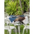 thumbnail image 4 of Outdoor Tablecloth with Umbrella Hole Zipper Happy Groundhog Day Round Tablecloth 54" Waterproof Outside Table Cloth Funny Cute Animal Spring Pastoral Patio Table Cover Tablecloths for Picnic Party, 4 of 8