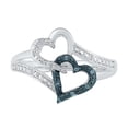 thumbnail image 2 of STERLING SILVER 0.03 CTTW WHITE & BLUE DIAMOND HEART RING, 2 of 4