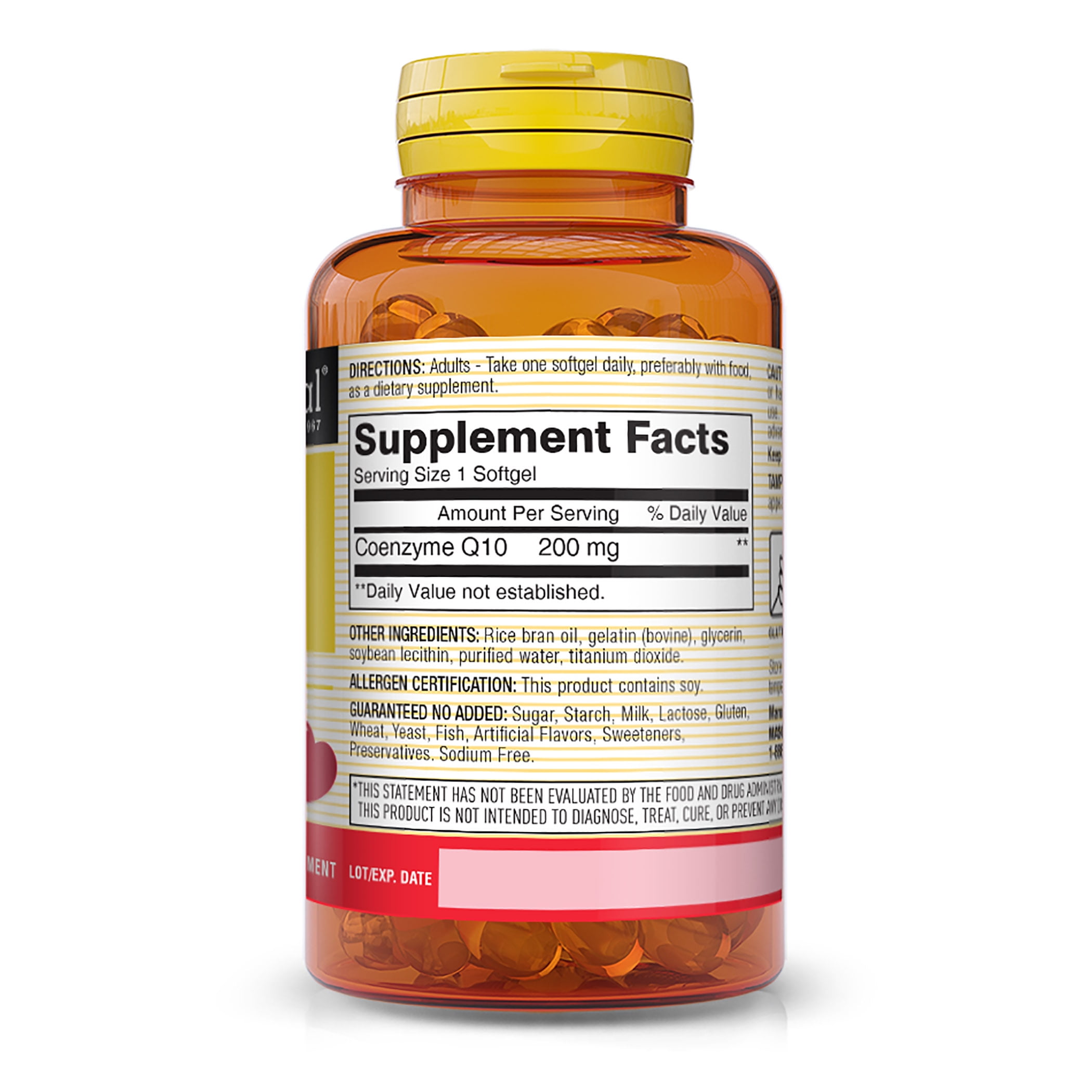 Mason Natural Co Q10 200 mg - Healthy Heart and Cellular Energy Production, Supports Cardiovascular Health, 30 Softgels