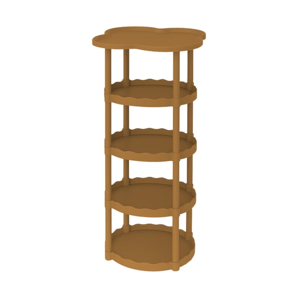 Mesa auxiliar de sofá estilo crema, mesa de centro pequeña para sala de estar, mesa de almacenamiento móvil de piso a techo, estante de nube de cuatro hojas