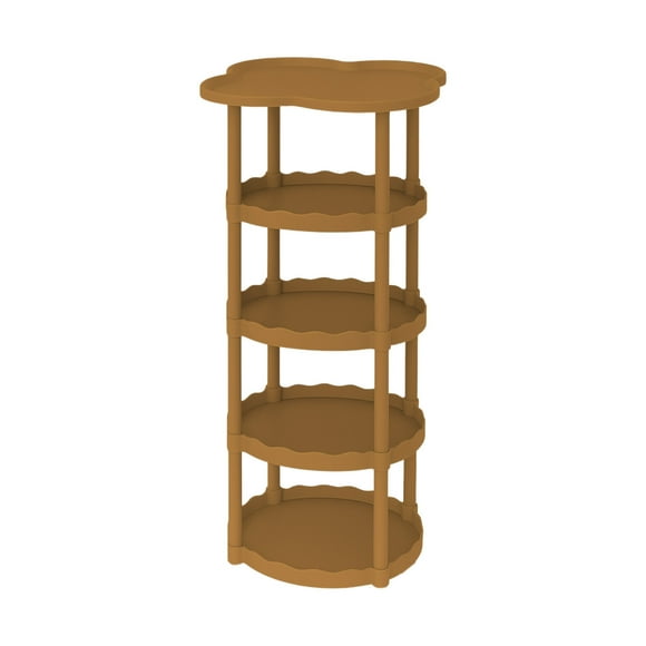 Khaki Cream Style Sofa Side Table Living Room Small Coffee Table Floor To Ceiling Movable Storage Table With Four Leaf Cloud Shelf For Bedroom Office Home Decor Modern European Style