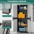 thumbnail image 4 of 68 Inch Plastic Storage Cabinet with Lockable  and Adjustable Shelves for Garage Office Utility, 4 of 8