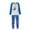 Women-Blue, variant on REORIAFEE Christmas Pajamas for Family 2 Piece Loungewear Long Sleeve Top and Pant Santa Graphic Soft Sleepwear Blue S-2XL