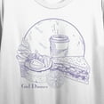 thumbnail image 2 of Girl Dinner Ice Cream Coffee & Sandwich Crew Neck Short Sleeve Women's White Crop Top-Small, 2 of 3