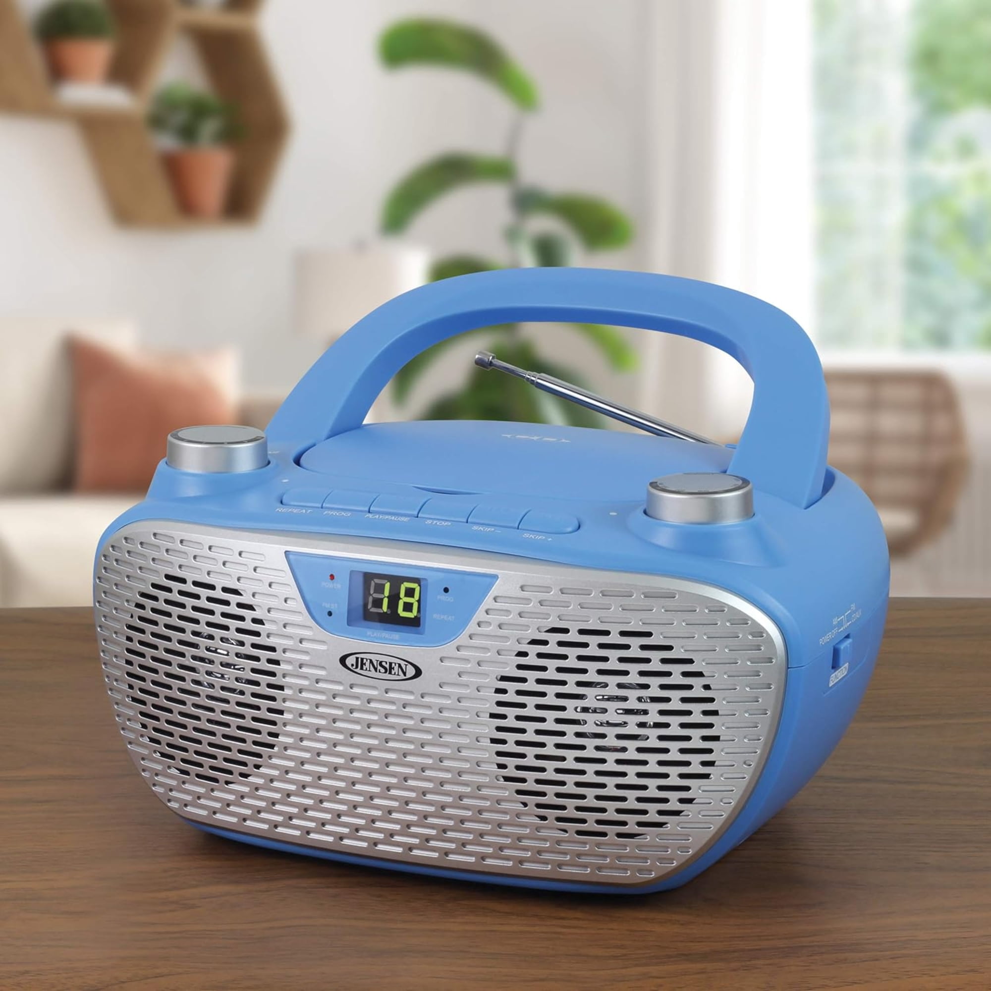 Jensen CD485BL Portable Stereo Compact Disc Player With Am/Fm Stereo Radio (Blue)