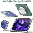 thumbnail image 3 of For iPad Air 11 Inch 2026/2025/2024 Case with Pencil Holder, Military Grade Shockproof Kickstand Handle Strap Anti-Scratch Kids Friendly Bumper Tablet Case Cover for Apple iPad Air 11" M4 M3 M2, 3 of 11