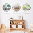 thumbnail image 5 of OOOK Rubber Wood Montessori Shelf and Toy Storage, 35.4" L, Solid Wood Bookshelf and Toy Organizers, 2-Tier Storage Cabinet Shelves and Kids Bookcase for Classroom, Kindergarten, Kids Room, Playroom., 5 of 12