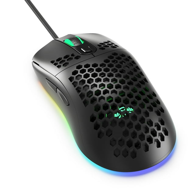 FlyFlise iBlancod Lightweight RGB backlight programmable 12000DPI six-level adjustable GM01 RGB backlight wired mouse
