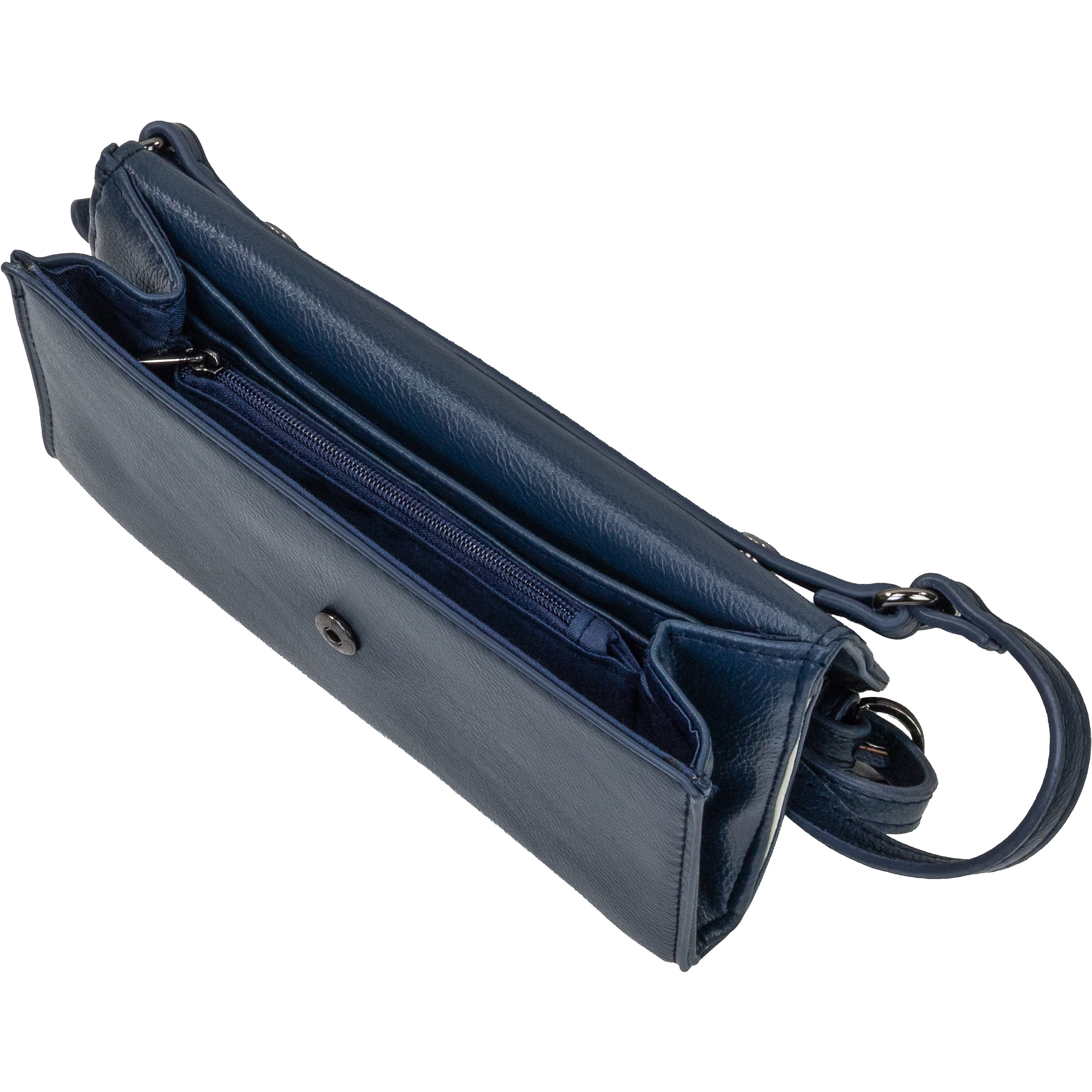 True Gear Women's Vegan Leather Clutch Crossbody Bag, Blue