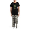 thumbnail image 4 of CafePress - Gold Celtic Cross Women's Dark Pajamas - Women's Short Sleeve Print T-Shirt and Pants Dark Cotton Pajama Set, 4 of 7