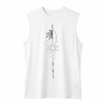 thumbnail image 4 of XIAOCHA Minimal Tree Print Tank Top Mens Crew Neck Sleeveless Summer Workout Tops, 4 of 4