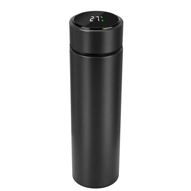Termo Inteligente con Lector de Temperatura Digital Táctil (480 ml) Doble Pared de Acero Inoxidable Liso Smart Cup Termo digital