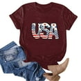 thumbnail image 4 of ORT American Flag Shirts Short Sleeve Women 4th of July Patriotic Tshirt Graphic Tees Casual Short Sleeve Tee Top(Z2-,XL), 4 of 5