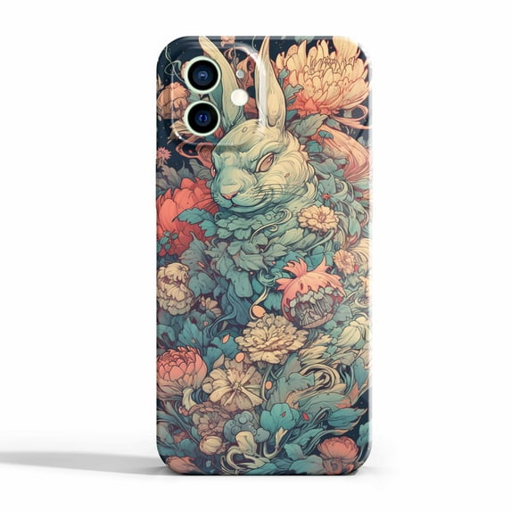 Flower Rabbit Case Compatible with iPhone 11,Aesthetic Art Design Full Cover Protective Case