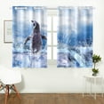 thumbnail image 2 of MKHERT Penguin On The Ice Window Curtain Kitchen Curtains Window Treatments 26x39 inch,Set of 2, 2 of 3